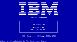 IBM PCText 4/2 Startbildschirm